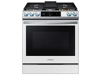 Bespoke Smart Slide-In Gas Range, White Glass (6.0 cu ft) | Samsung US