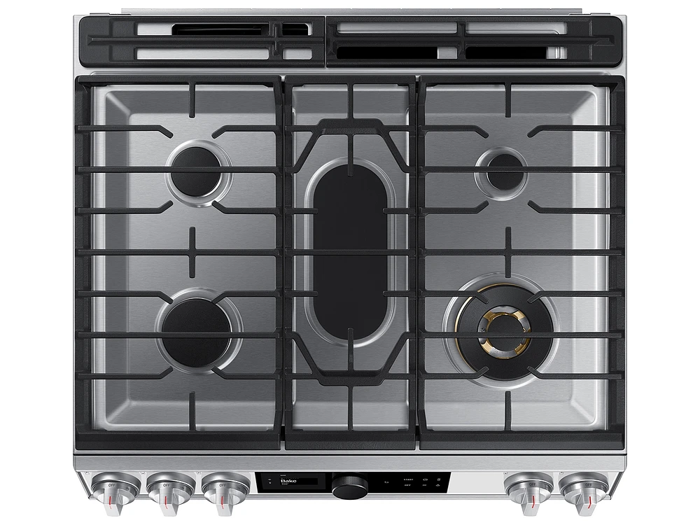 Bespoke Smart Slide-In Gas Range, White Glass (6.0 cu ft) | Samsung US