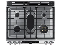 Bespoke Smart Slide-In Gas Range, White Glass (6.0 cu ft) | Samsung US