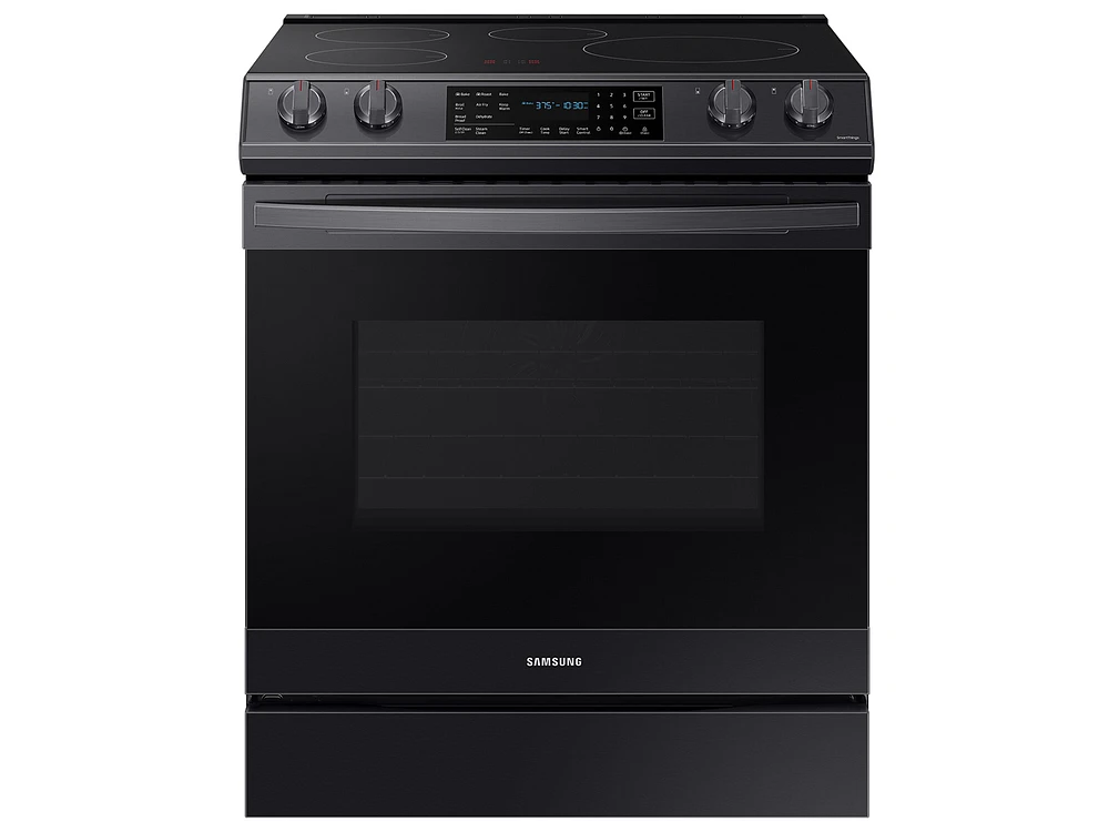 NE63B8611SG/AA | 6.3 cu. ft. Smart Instant Heat Induction Slide-in Range with Air Fry & Convection+ in Black Stainless Steel | Samsung Business US