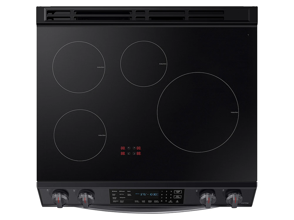 NE63B8611SG/AA | 6.3 cu. ft. Smart Instant Heat Induction Slide-in Range with Air Fry & Convection+ in Black Stainless Steel | Samsung Business US