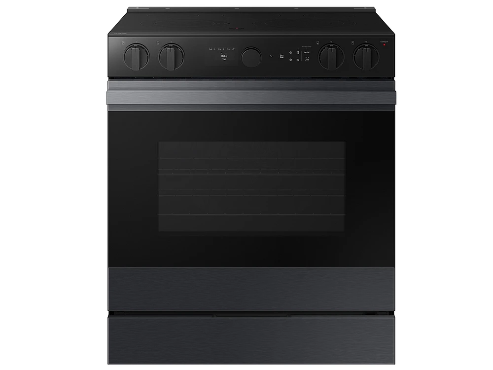 Bespoke Smart Slide-in Electric Range 6.3 cu. ft. in Matte Black Steel with Air Sous Vide & Air Fry | Samsung US