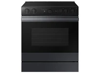 Bespoke Smart Slide-in Electric Range 6.3 cu. ft. in Matte Black Steel with Air Sous Vide & Air Fry | Samsung US