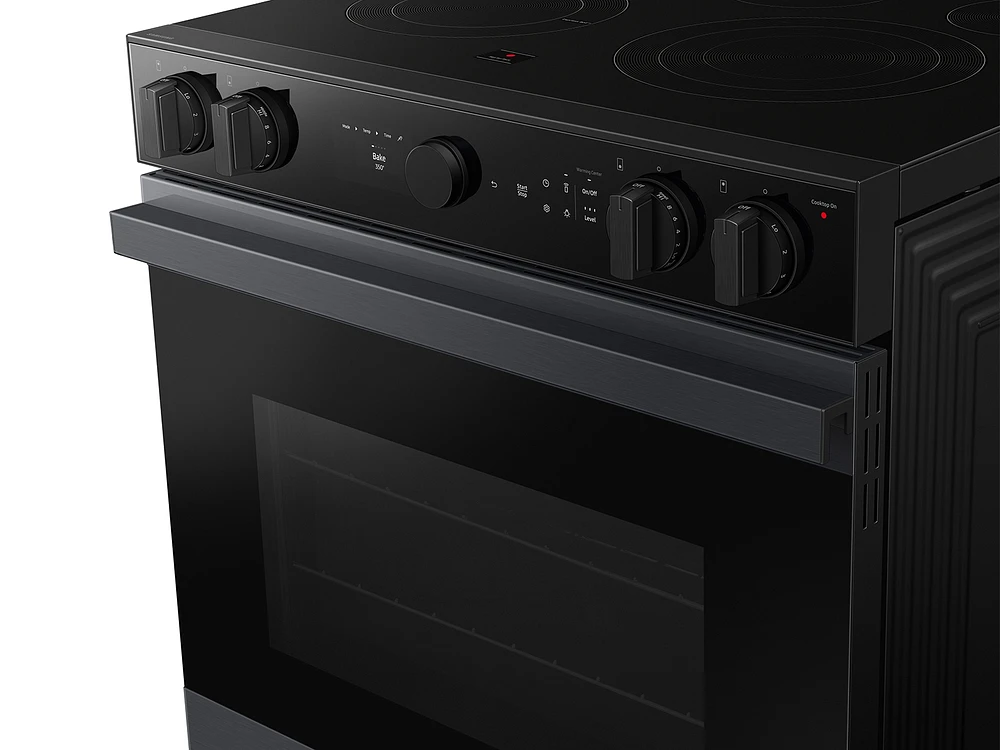 Bespoke Smart Slide-in Electric Range 6.3 cu. ft. in Matte Black Steel with Air Sous Vide & Air Fry | Samsung US