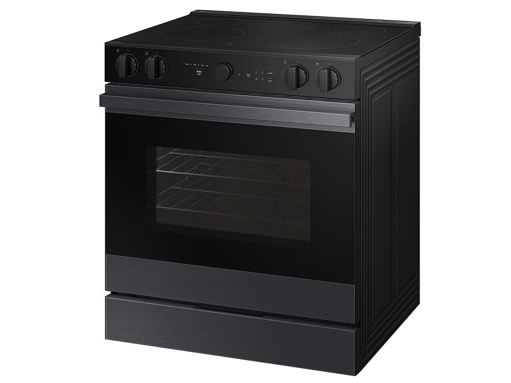 Bespoke Smart Slide-in Electric Range 6.3 cu. ft. in Matte Black Steel with Air Sous Vide & Air Fry | Samsung US