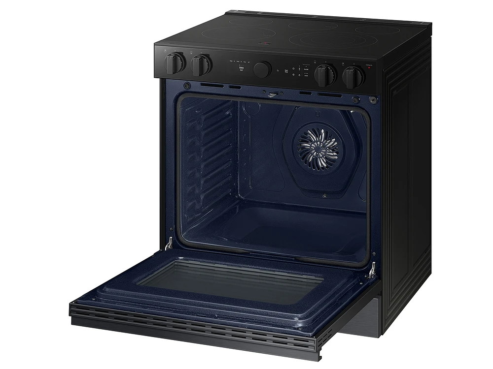 Bespoke Smart Slide-in Electric Range 6.3 cu. ft. in Matte Black Steel with Air Sous Vide & Air Fry | Samsung US