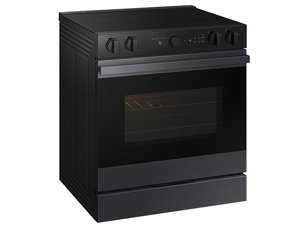 Bespoke Smart Slide-in Electric Range 6.3 cu. ft. in Matte Black Steel with Air Sous Vide & Air Fry | Samsung US