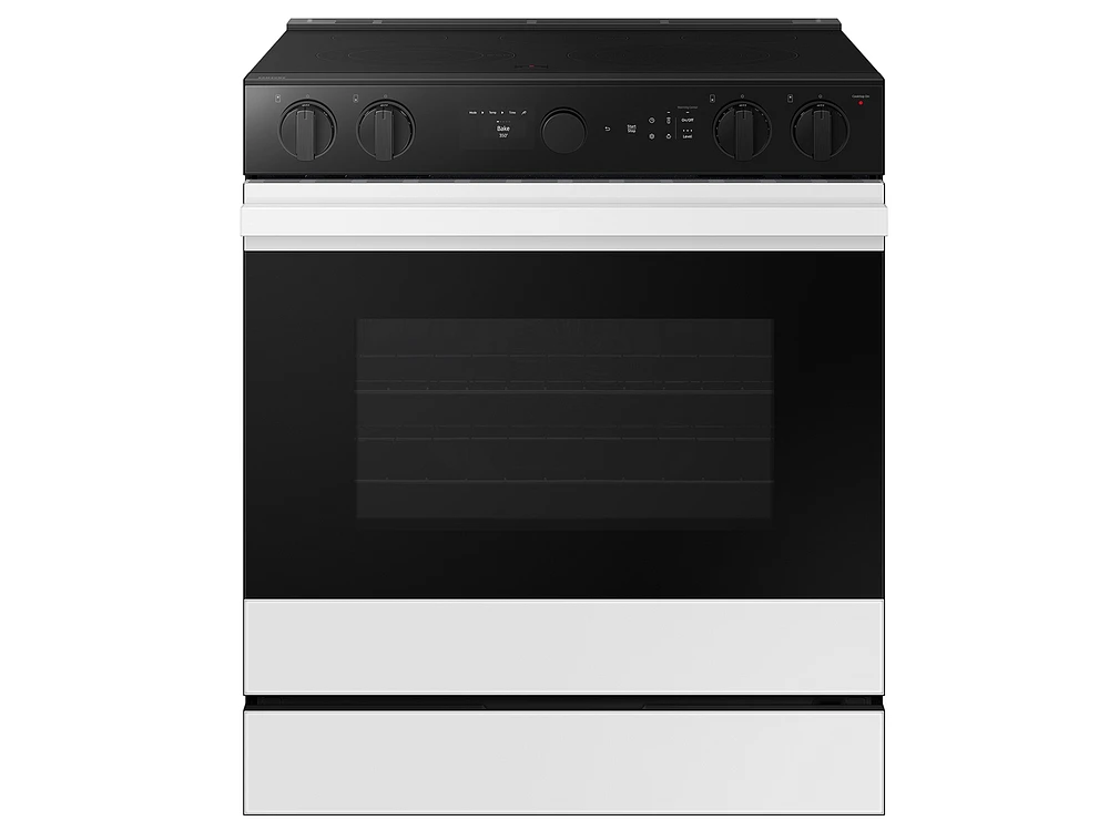 Bespoke Smart Slide-in Electric Range 6.3 cu. ft. in White Glass with Air Sous Vide & Air Fry | Samsung US