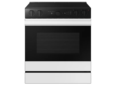 Bespoke Smart Slide-in Electric Range 6.3 cu. ft. in White Glass with Air Sous Vide & Air Fry | Samsung US