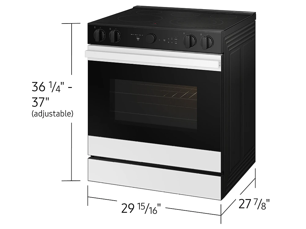 Bespoke Smart Slide-in Electric Range 6.3 cu. ft. in White Glass with Air Sous Vide & Air Fry | Samsung US