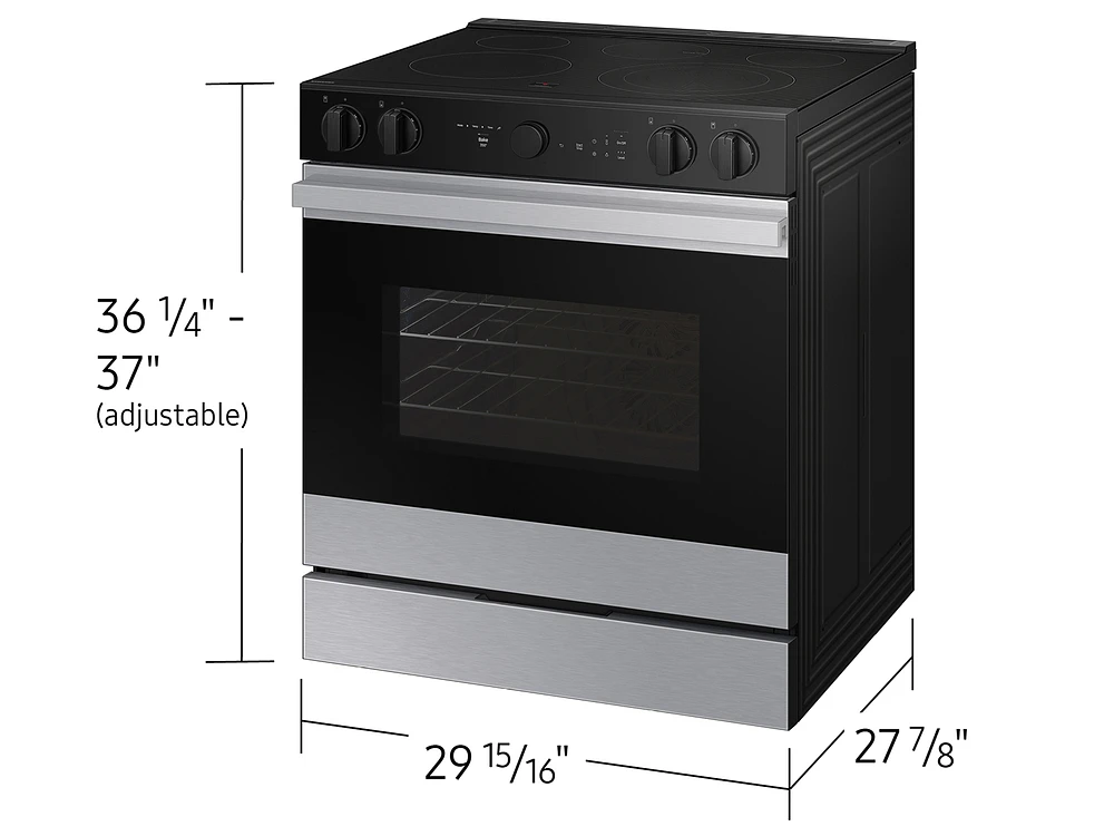 Bespoke Smart Slide-in Electric Range 6.3 cu. ft. in Stainless Steel with Air Sous Vide & Air Fry | Samsung US