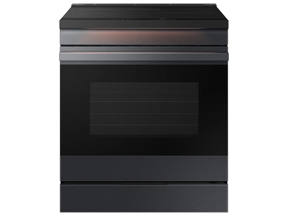 Bespoke Smart Slide-In Induction Range 6.3 cu. ft. in Matte Black Steel with Ambient Edge Lighting™ & Air Sous Vide | Samsung US