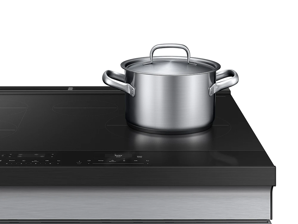 Bespoke Smart Slide-In Induction Range 6.3 cu. ft. in Stainless Steel with Ambient Edge Lighting™ & Air Sous Vide | Samsung US