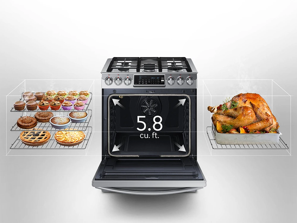 5.8 cu. ft. Slide-In Gas Range with True Convection