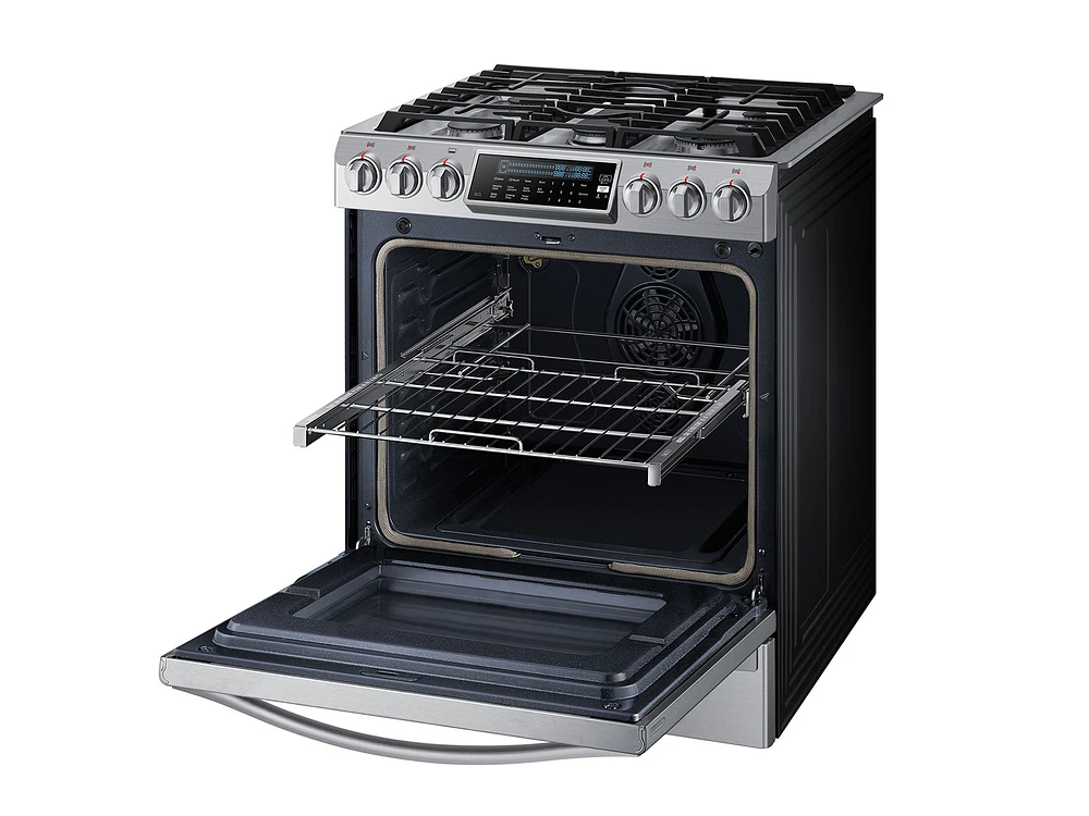 5.8 cu. ft. Slide-in Gas Chef Collection Range with True Convection Ranges - NX58H9950WS/AA | Samsung US