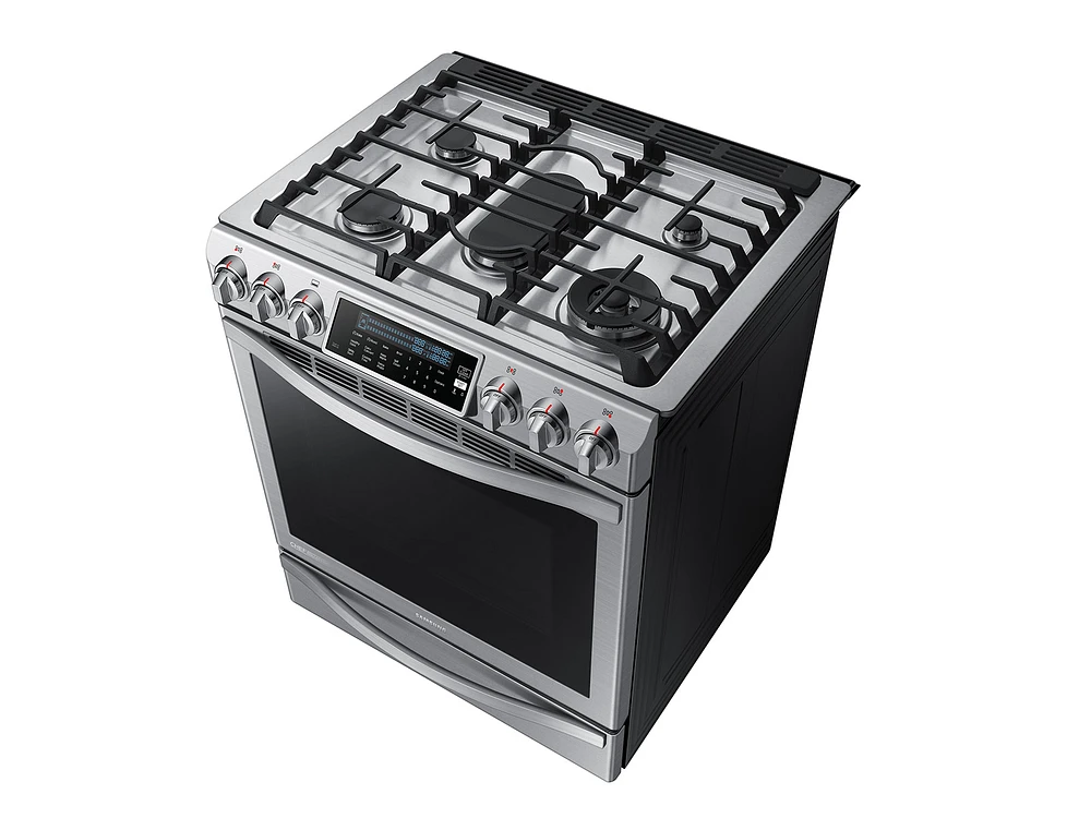 5.8 cu. ft. Slide-in Gas Chef Collection Range with True Convection Ranges - NX58H9950WS/AA | Samsung US