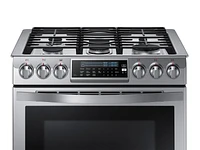 5.8 cu. ft. Slide-in Gas Chef Collection Range with True Convection Ranges - NX58H9950WS/AA | Samsung US