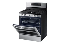 NX58K7850SS/AA | 5.8 cu ft. Smart Freestanding Gas Range with Flex Duo™ & Dual Door in Stainless Steel | Samsung Business US