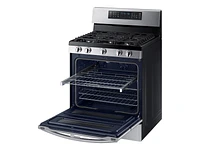 NX58K7850SS/AA | 5.8 cu ft. Smart Freestanding Gas Range with Flex Duo™ & Dual Door in Stainless Steel | Samsung Business US