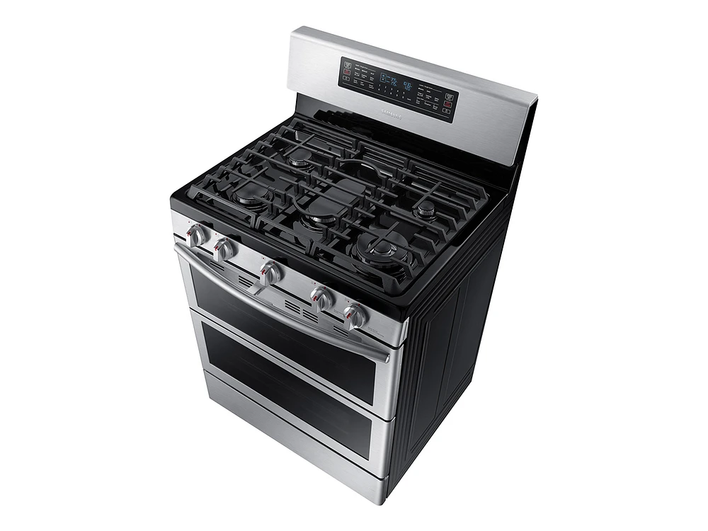 NX58K7850SS/AA | 5.8 cu ft. Smart Freestanding Gas Range with Flex Duo™ & Dual Door in Stainless Steel | Samsung Business US