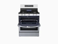 NX58K7850SS/AA | 5.8 cu ft. Smart Freestanding Gas Range with Flex Duo™ & Dual Door in Stainless Steel | Samsung Business US