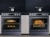 5.8 cu. ft. Slide-In Gas Range with Flex Duo™ & Dual Door in Black Stainless Steel Range - NX58K9850SG/AA | Samsung US