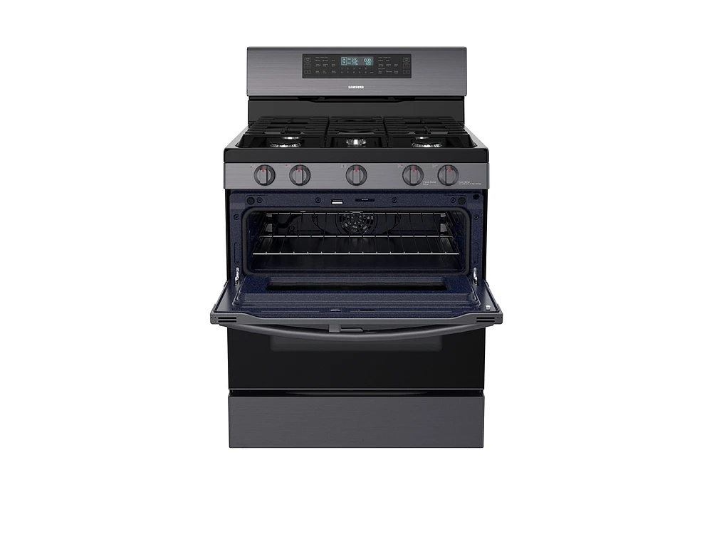 NX58M6850SG/AA | 5.8 cu ft. Smart Freestanding Gas Range with Flex Duo™ & Dual Door in Black Stainless Steel | Samsung Business US