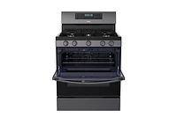 NX58M6850SG/AA | 5.8 cu ft. Smart Freestanding Gas Range with Flex Duo™ & Dual Door in Black Stainless Steel | Samsung Business US