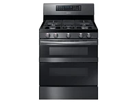 NX58M6850SG/AA | 5.8 cu ft. Smart Freestanding Gas Range with Flex Duo™ & Dual Door in Black Stainless Steel | Samsung Business US