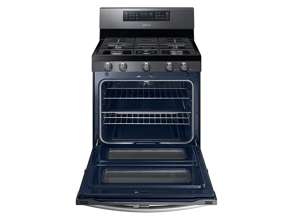 NX58M6850SG/AA | 5.8 cu ft. Smart Freestanding Gas Range with Flex Duo™ & Dual Door in Black Stainless Steel | Samsung Business US