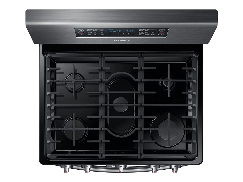 NX58M6850SG/AA | 5.8 cu ft. Smart Freestanding Gas Range with Flex Duo™ & Dual Door in Black Stainless Steel | Samsung Business US