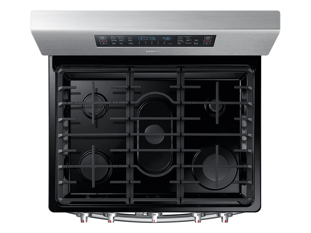 NX58M6850SS/AA | 5.8 cu ft. Smart Freestanding Gas Range with Flex Duo™ & Dual Door in Stainless Steel | Samsung Business US