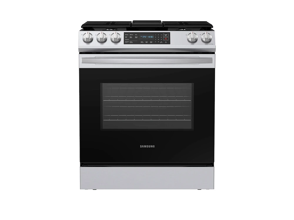 NX60T8311SS/AA | 6.0 cu. ft. Smart Slide-in Gas Range with Convection in Stainless Steel | Samsung Business US