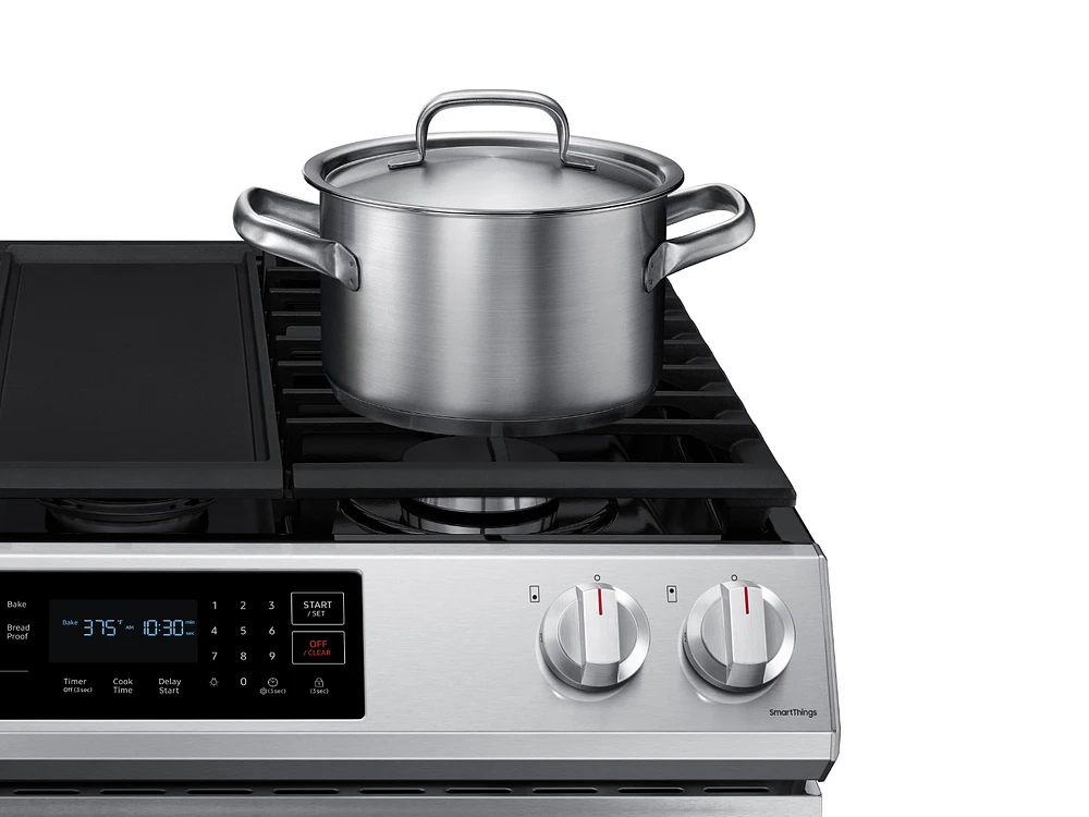 NX60T8311SS/AA | 6.0 cu. ft. Smart Slide-in Gas Range with Convection in Stainless Steel | Samsung Business US