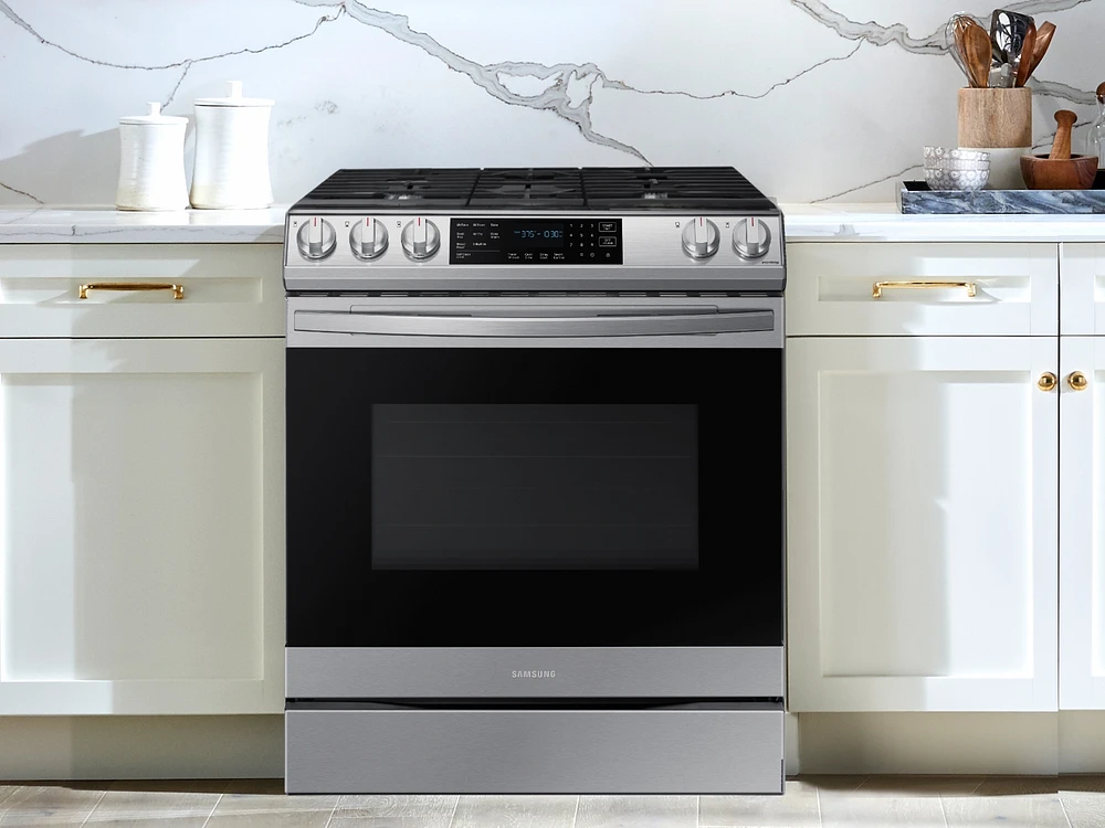 6.0 cu. ft. Smart Slide-in Gas Range with Air Fry in Stainless Steel Ranges - NX60T8511SS/AA | Samsung US