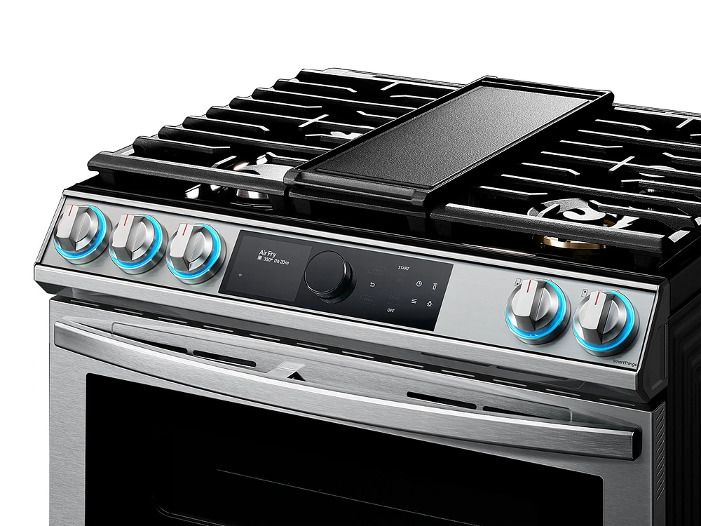 NX60T8751SS/AA | 6.0 cu ft. Smart Slide-in Gas Range with Flex Duo™, Smart Dial & Air Fry in Stainless Steel | Samsung Business US