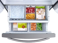 25.1 cu. ft. 3-Door French Door Refrigerator with Family Hub™ in Stainless Steel Refrigerators - RF262BEAESR/AA | Samsung US