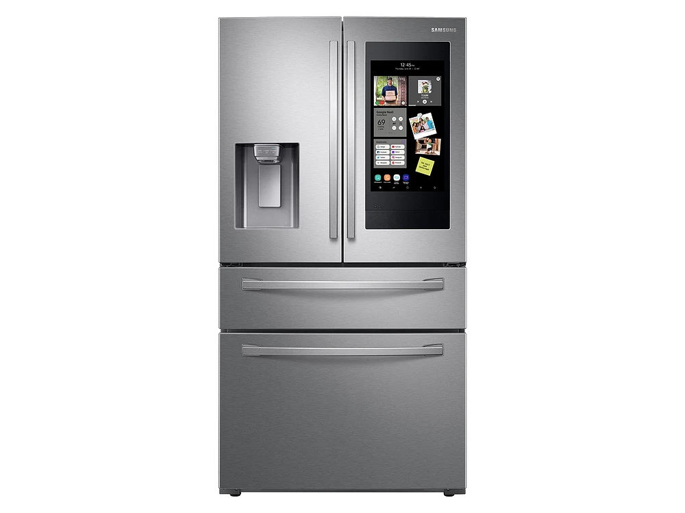 RF22R7551SR/AA | 22 cu. ft. 4-Door French Door, Counter Depth Refrigerator with 21.5” Touch Screen Family Hub™ in Stainless Steel | Samsung Business US