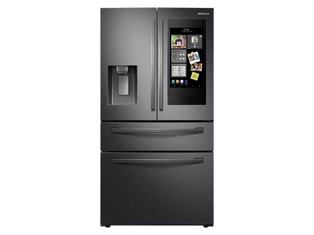 RF28R7551SG/AA | 28 cu. ft. 4-Door French Door Refrigerator with 21.5” Touch Screen Family Hub™ in Black Stainless Steel | Samsung Business US