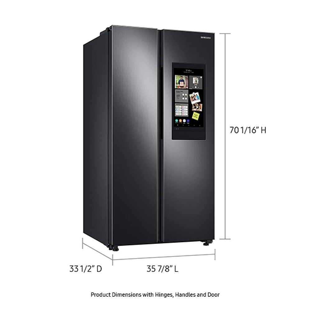 RS28A5F61SG/AA | 27.3 cu. ft. Smart Side-by-Side Refrigerator with Family Hub™ in Black Stainless Steel | Samsung Business US