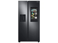 RS22T5561SG/AA | 22 cu. ft. Counter Depth Side-by-Side Refrigerator with Touch Screen Family Hub™ in Black Stainless Steel | Samsung Business US