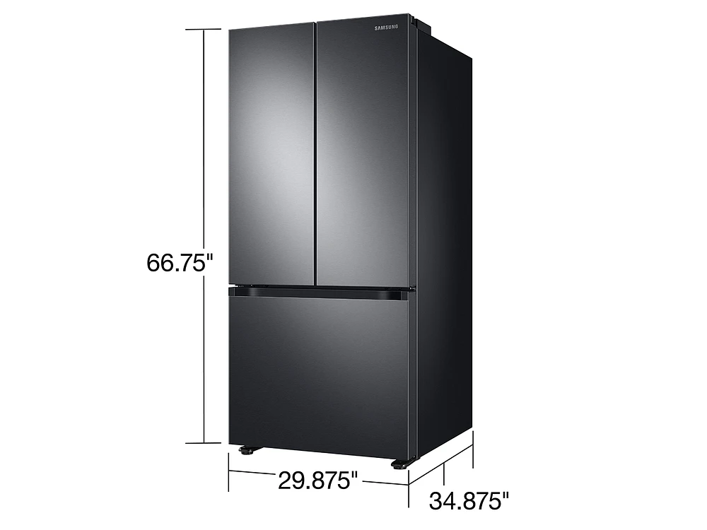 RF22A4121SG/AA | 22 cu. ft. Smart 3-Door French Door Refrigerator in Black Stainless Steel | Samsung Business US