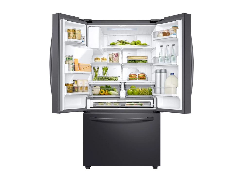 RF23R6201SG/AA | 23 cu. ft. 3-Door French Door, Counter Depth Refrigerator with CoolSelect Pantry™ in Black Stainless Steel| Samsung Business US