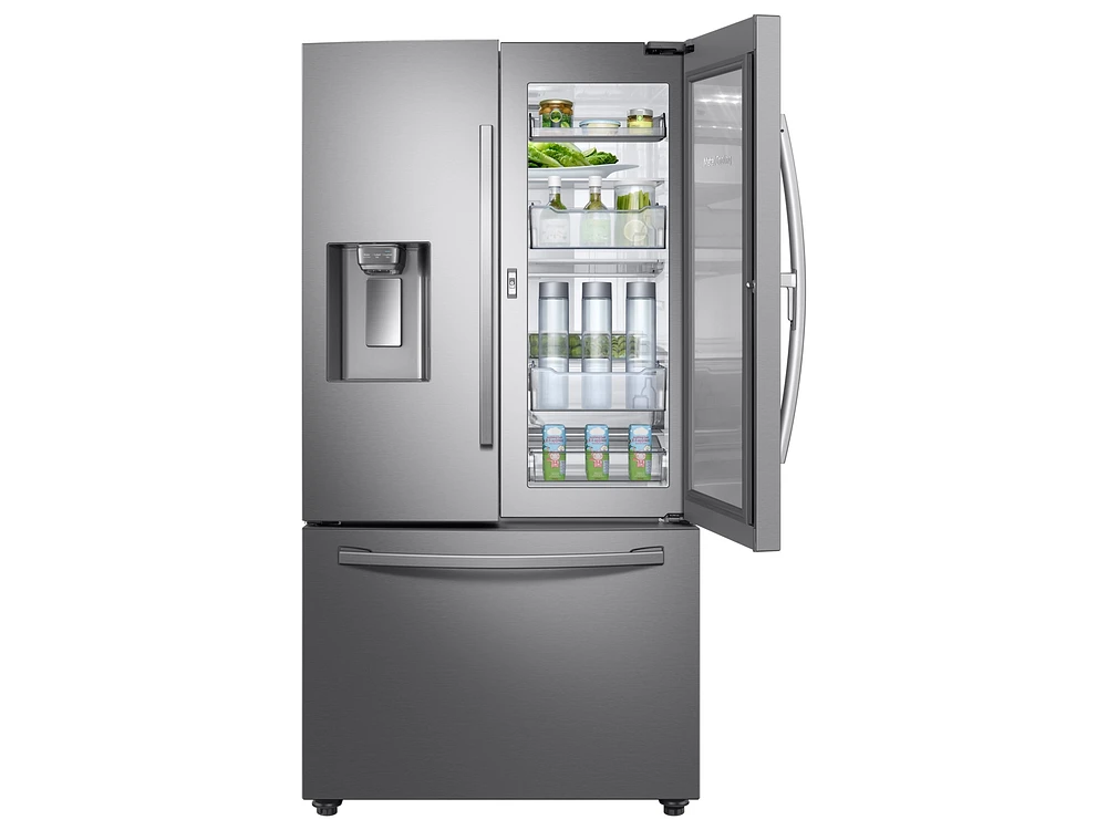 RF23R6301SR/AA | 23 cu. ft. Counter Depth 3-Door French Door Food Showcase Refrigerator in Stainless Steel | Samsung Business US