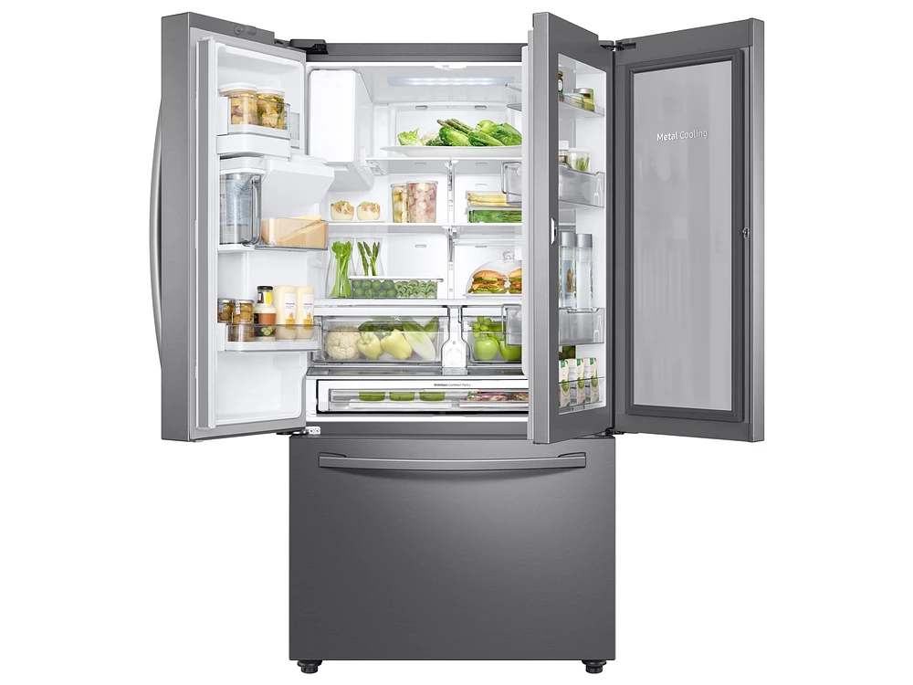 RF23R6301SR/AA | 23 cu. ft. Counter Depth 3-Door French Door Food Showcase Refrigerator in Stainless Steel | Samsung Business US