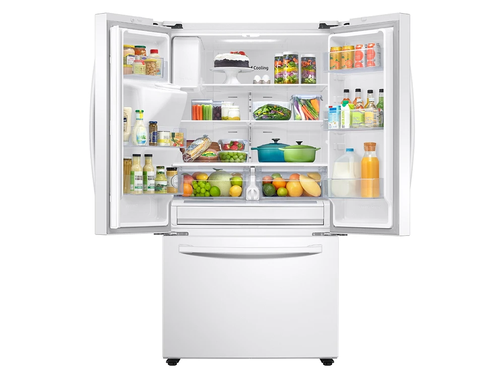 RF27T5201WW/AA | 27 cu. ft. Large Capacity 3-Door French Door Refrigerator with External Water & Ice Dispenser in White | Samsung Business US