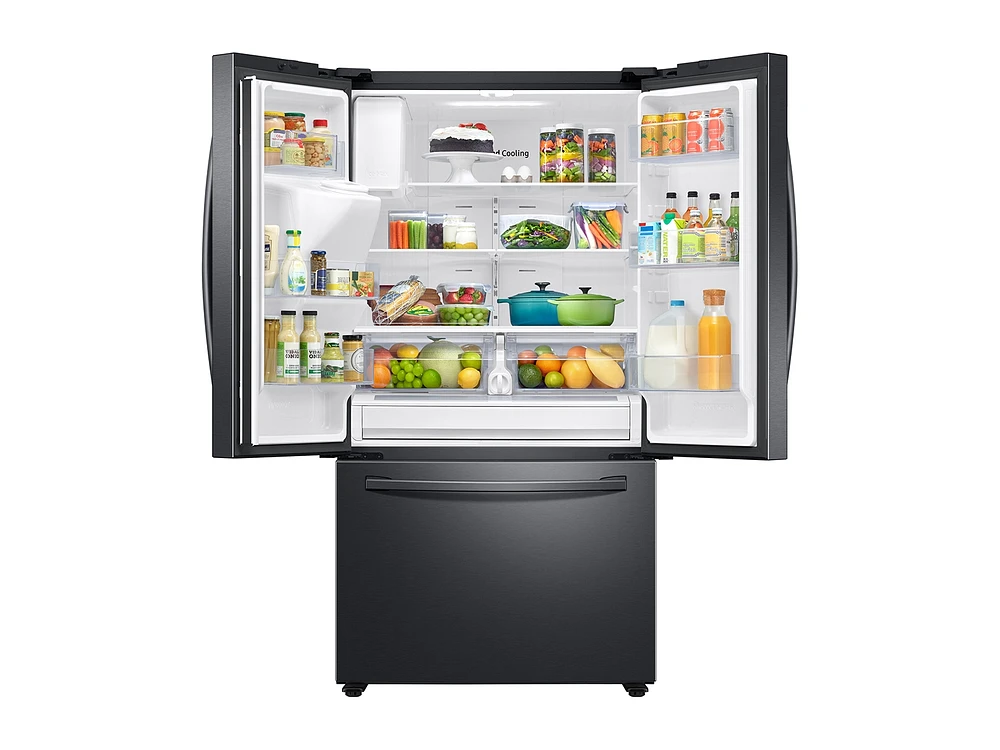 27 cu. ft. Large Capacity 3-Door French Door Refrigerator with Dual Ice Maker in Stainless Steel Refrigerators