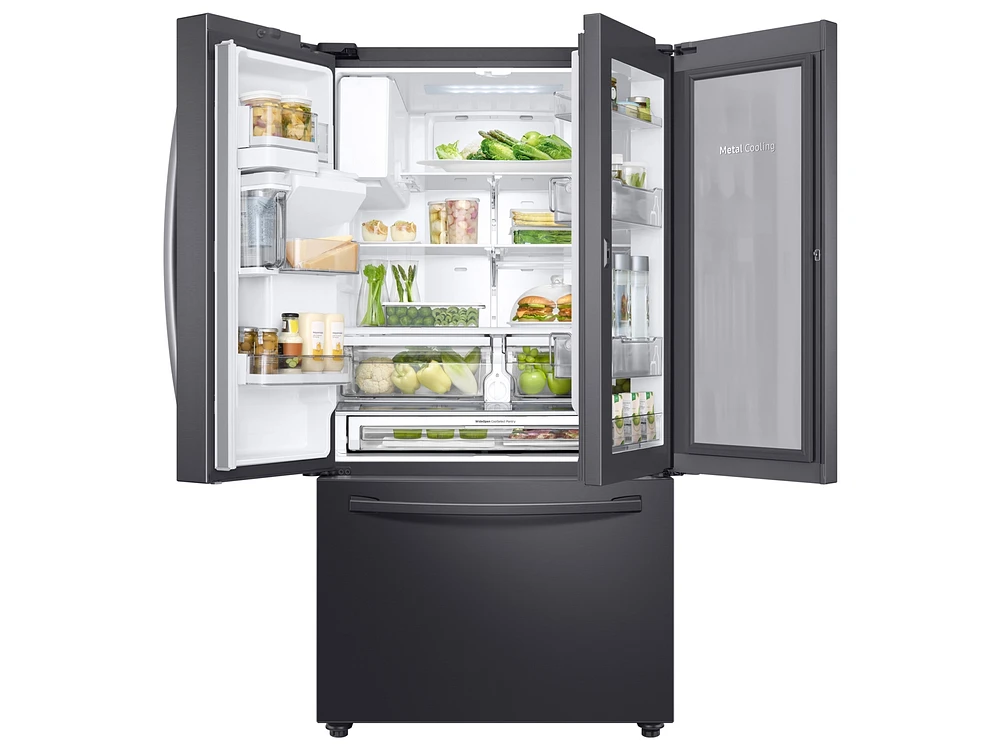 RF28R6301SG/AA | 28 cu. ft. 3-Door French Door, Full Depth Refrigerator with Food Showcase in Black Stainless Steel | Samsung Business US