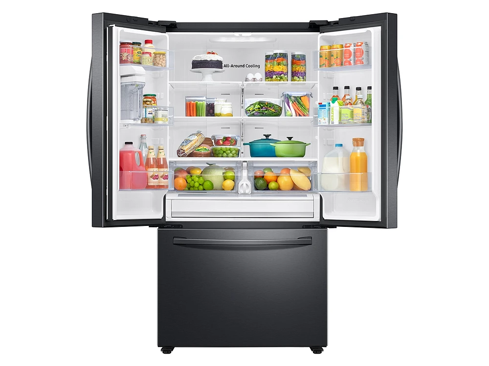 RF28T5021SG/AA | 28 cu. ft. Large Capacity 3-Door French Door Refrigerator with AutoFill Water Pitcher in Black Stainless Steel | Samsung Business US