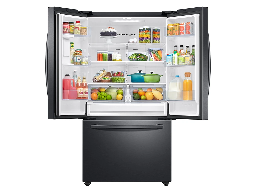 RF28T5101SG/AA | 28 cu. ft. Large Capacity 3-Door French Door Refrigerator with Internal Water Dispenser in Black Stainless Steel | Samsung Business US